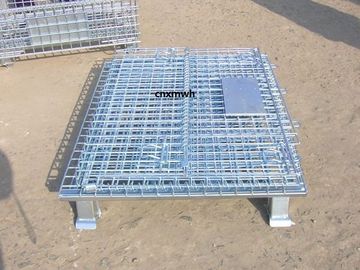 Collapsible Metal Mesh Containers Mobile Wire Mesh Stillage Wheels Optional 800*600*640mm