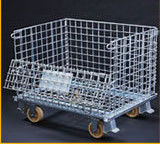 4 Wheels Electro Galvanized Metal Mesh Cage For Logistic Transportation