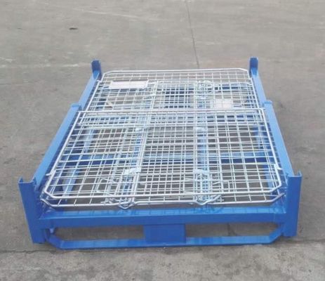 Stackable Powder Coated Wire Mesh Pallet Cages 1500kg Capacity