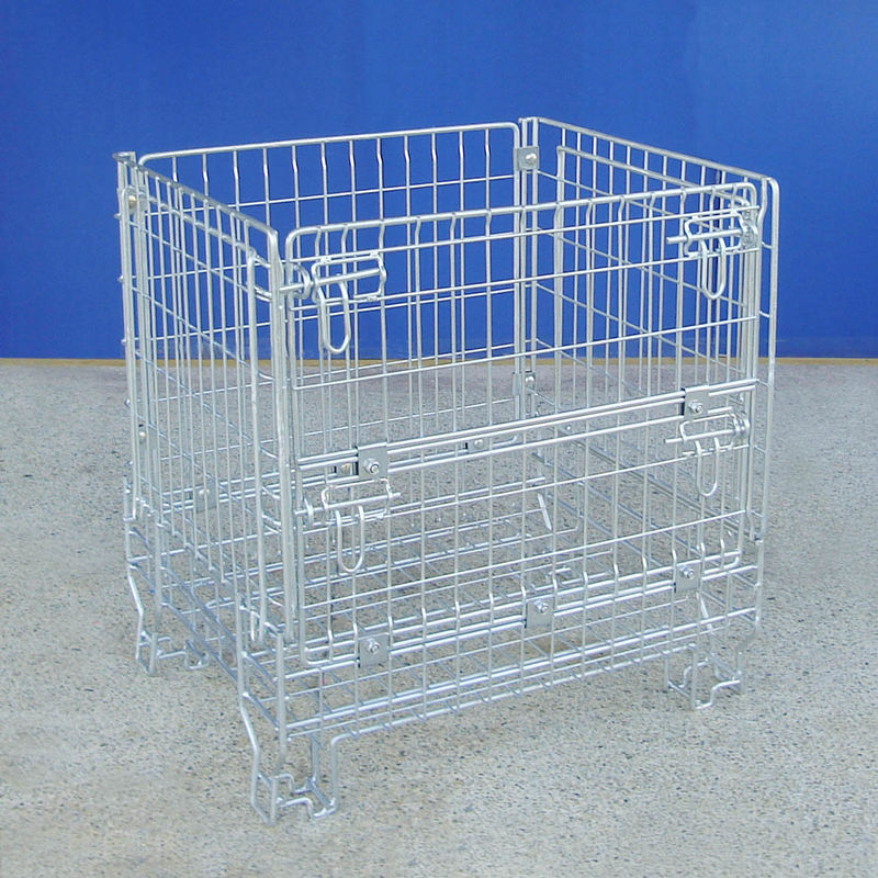 Foldable Industrial Wire Container Power Coated Rust Resistant
