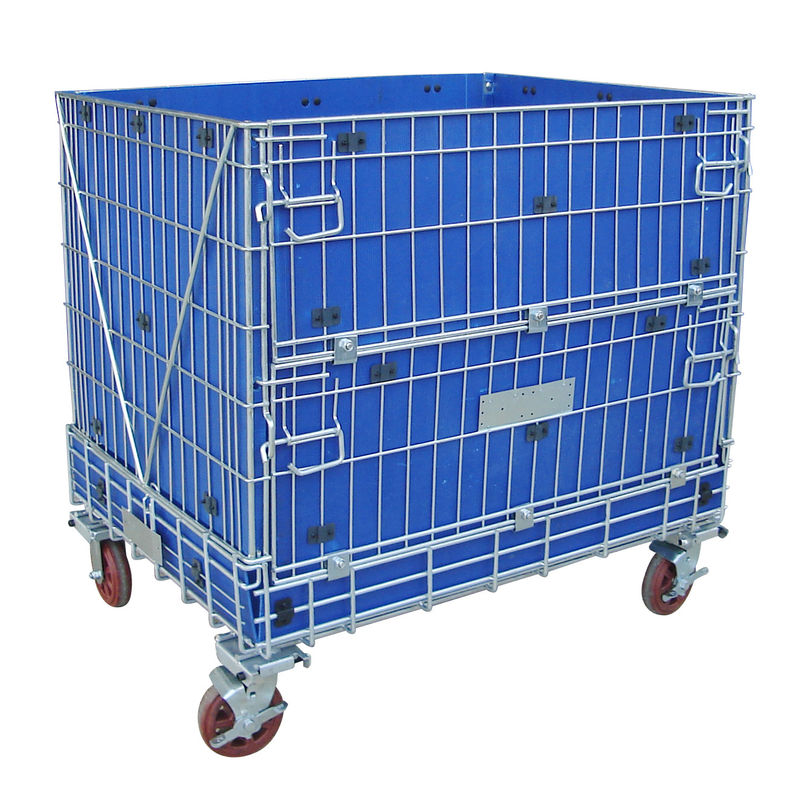 Collapsible Rigid Industrial Wire Container Wheels Available Easily Movable