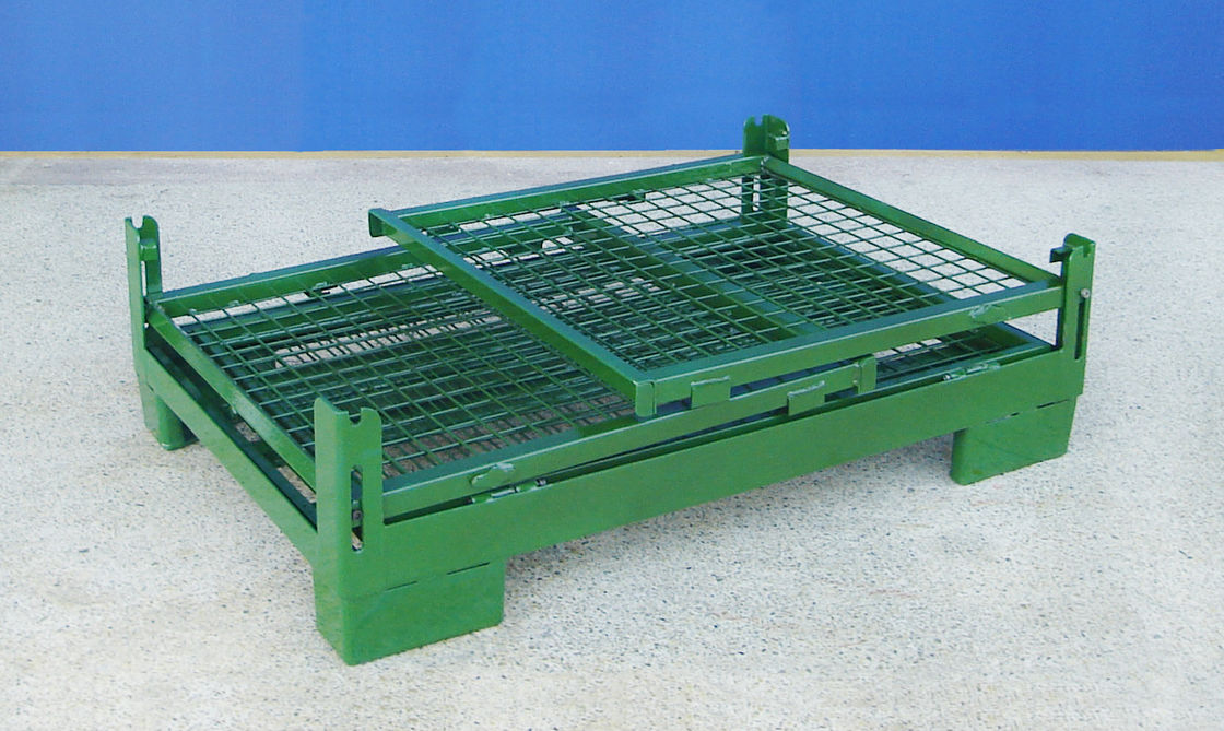 Foldable Wire Container Storage Cages Warehouse Material Handling