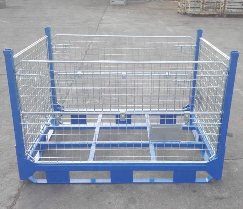 Stackable Powder Coated Wire Mesh Pallet Cages 1500kg Capacity